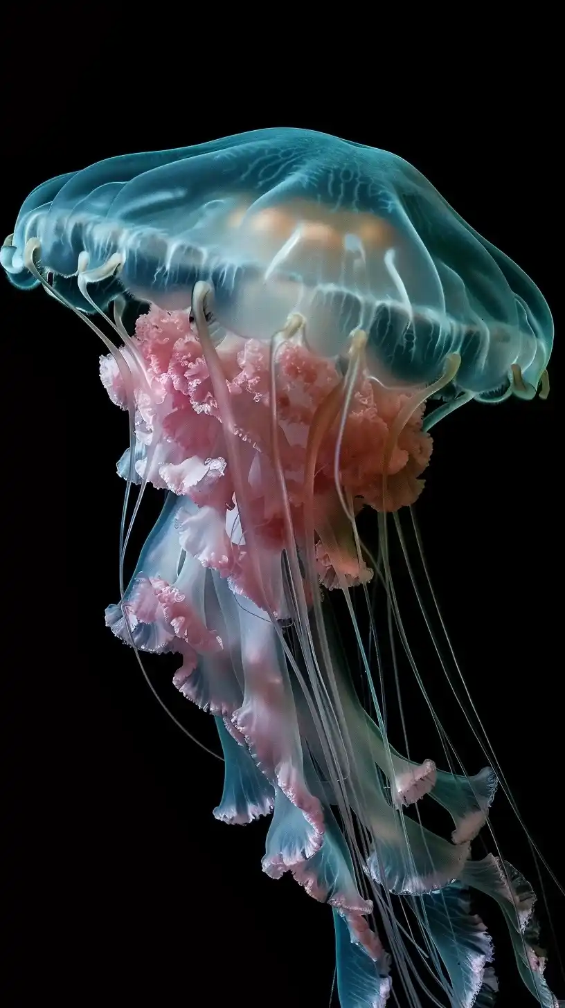Realistic Flower Hat Jellyfish Midjourney提示词
