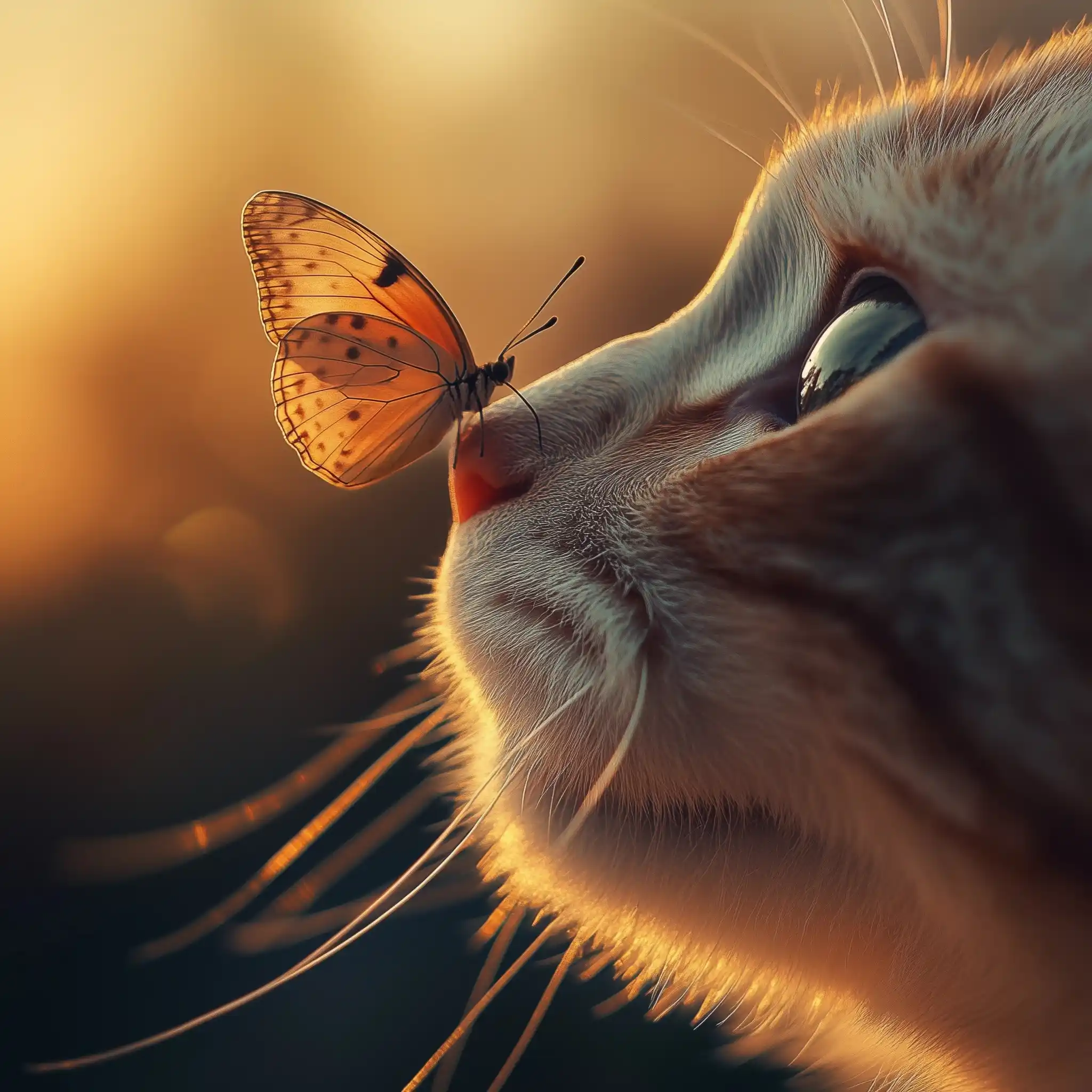 Macro Cat Nose Butterfly Midjourney提示词