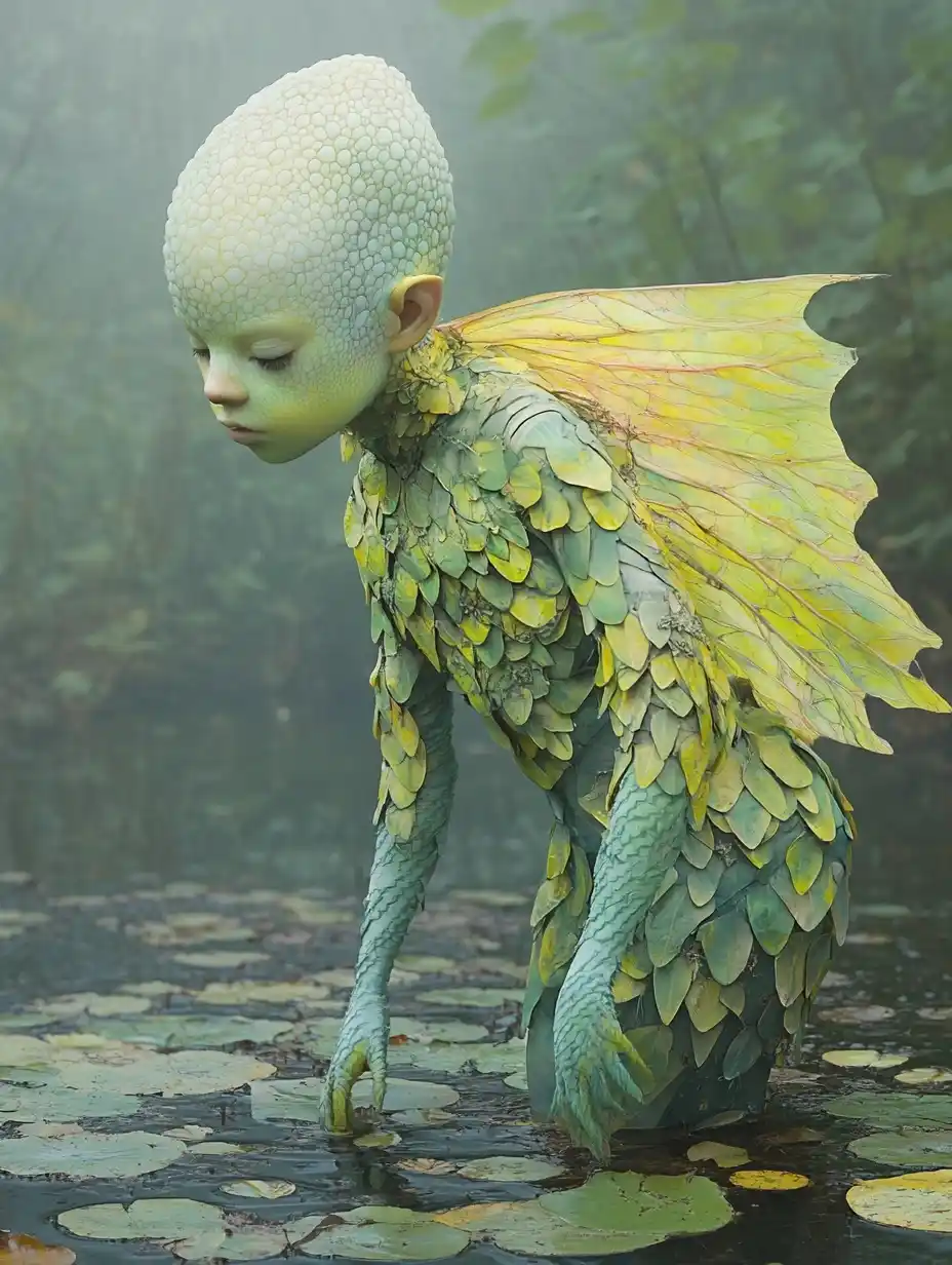 Neon Yellow Creature Dancing Midjourney提示词