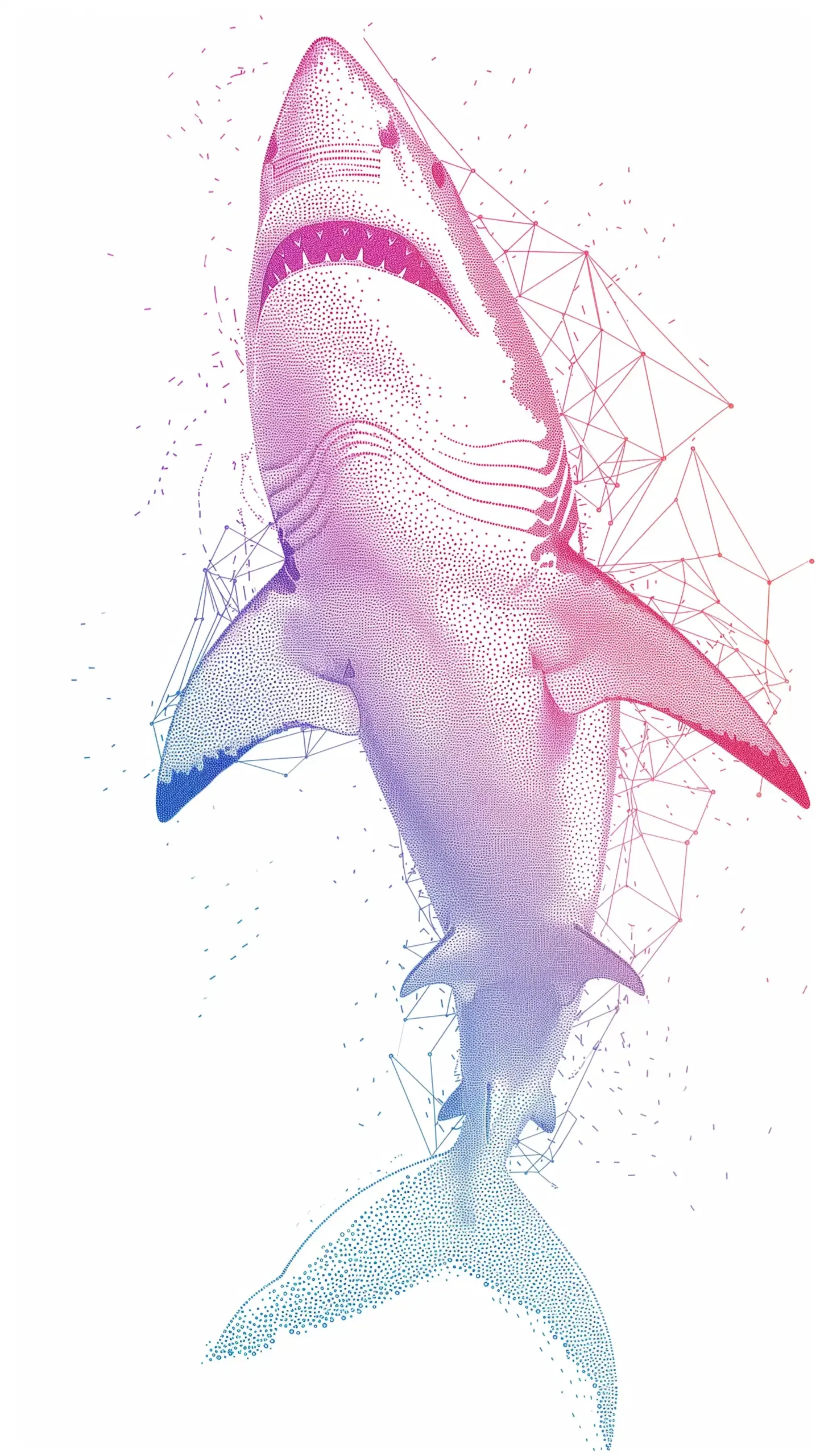 Vector Shark Gradient Points Midjourney提示词