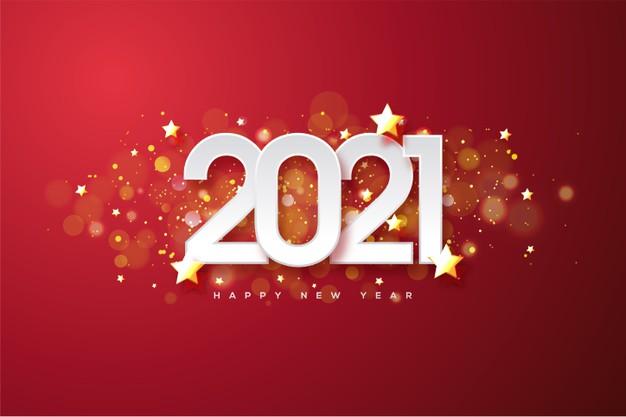 16款2021新年快乐背景黄金礼品五彩纸屑闪亮的闪光黄金数字字体设计矢量素材合集