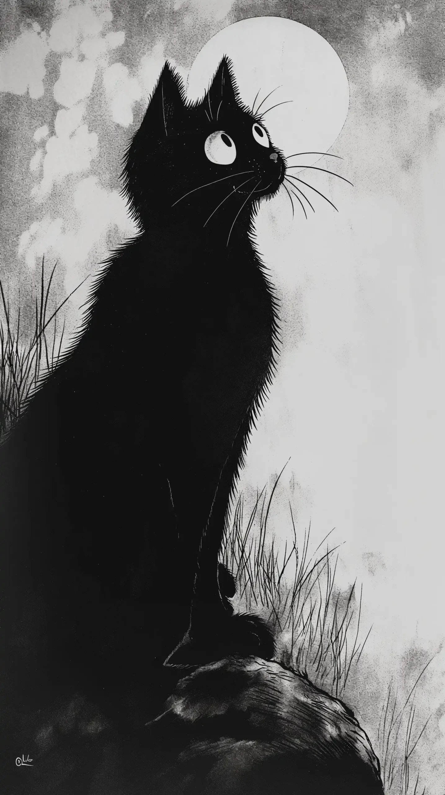 Miyazakis Handdrawn Cat Midjourney提示词