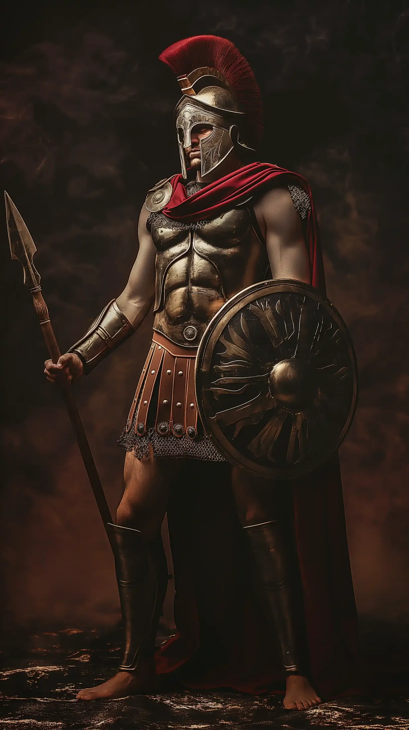 Epic Hoplite Warrior Scene Midjourney提示词