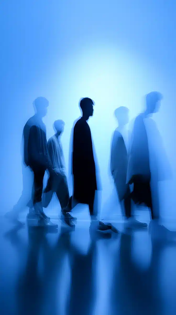 Silhouetted Asian Men in Motion Midjourney提示词