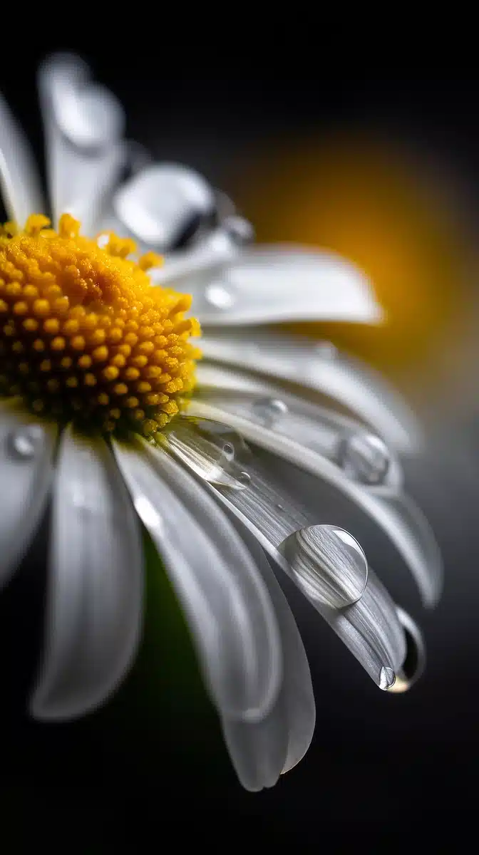 Macro Photography of Chamomile Midjourney提示词
