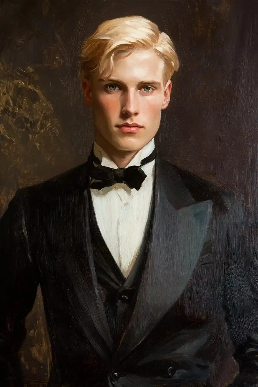 Victorian Man in Sargent Style Midjourney提示词