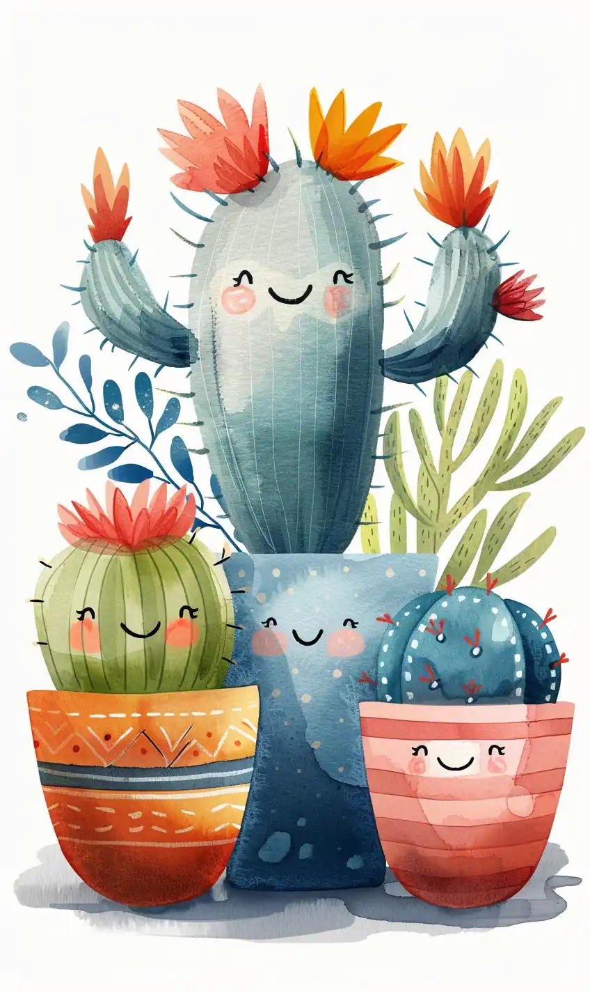 Scottish Cactus Vector Animation Midjourney提示词