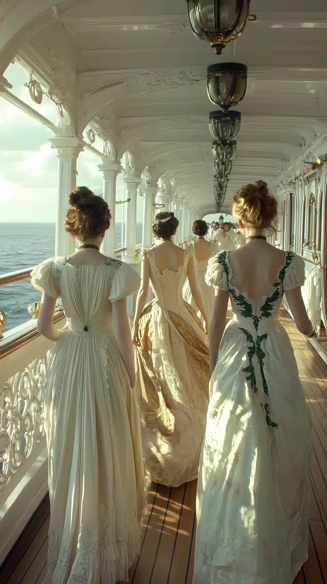Titanic Ladies Deck Stroll Midjourney提示词