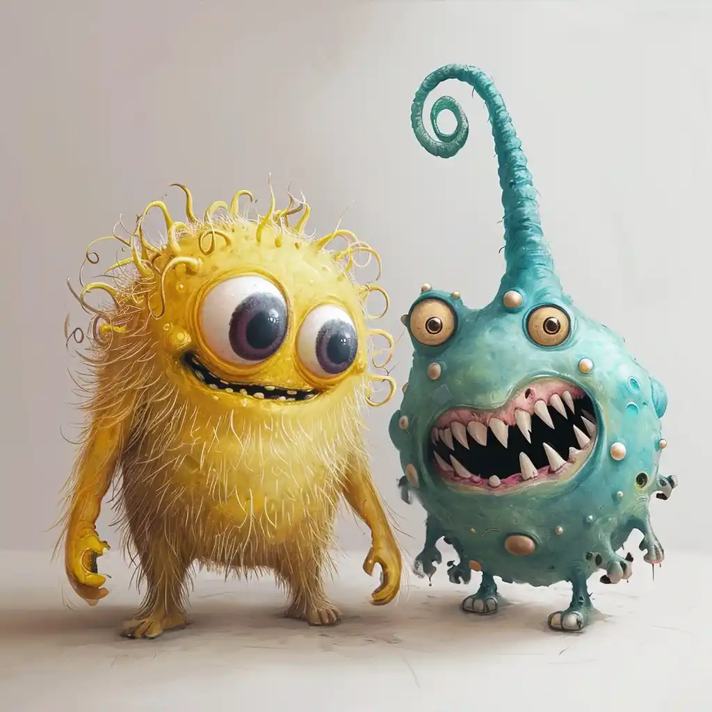 Cute Cartoony Creatures Midjourney提示词