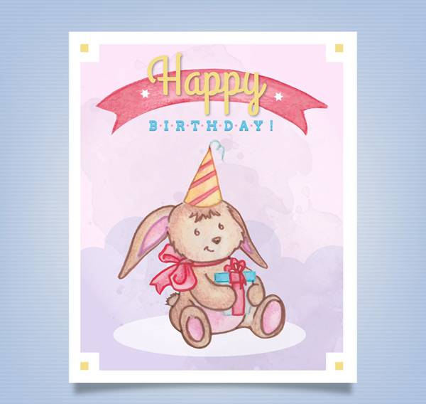 兔子生日贺卡