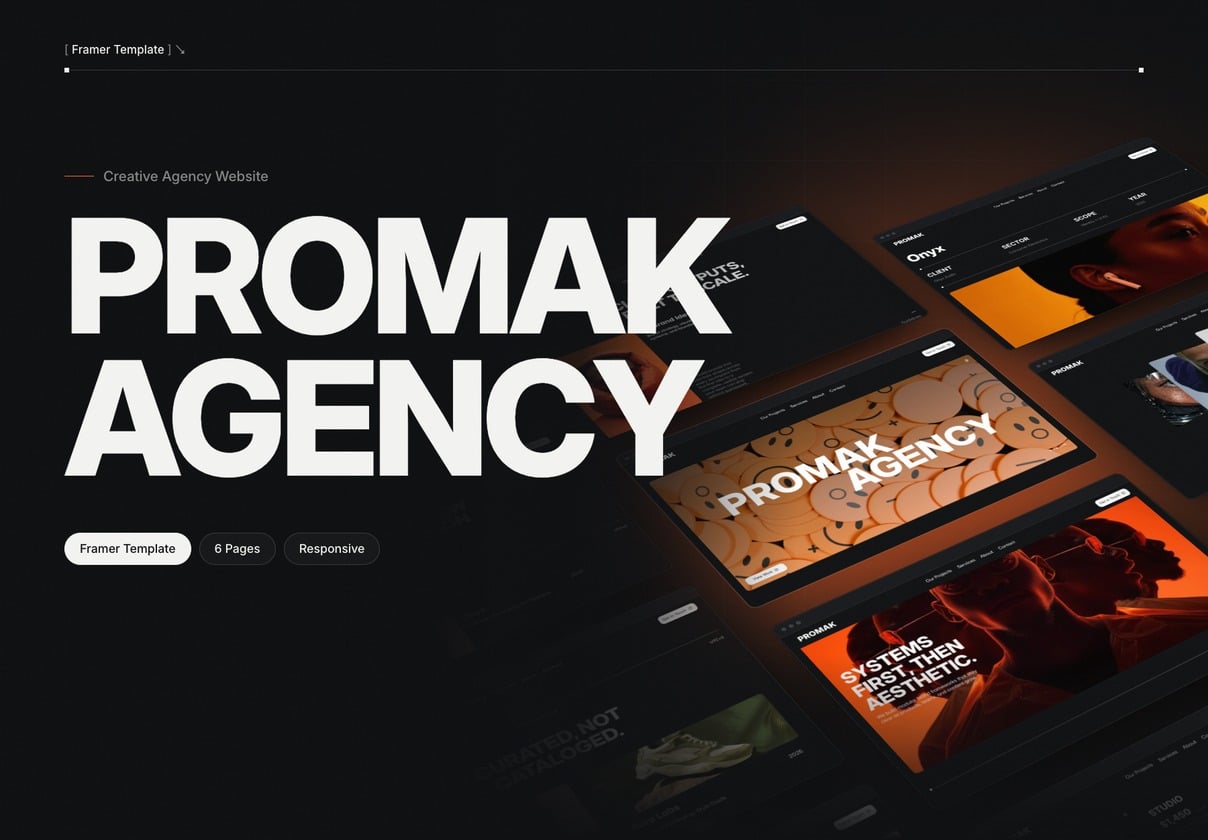 创意代理商Framer模板（Promak），Promak - Creative Agency Framer Template