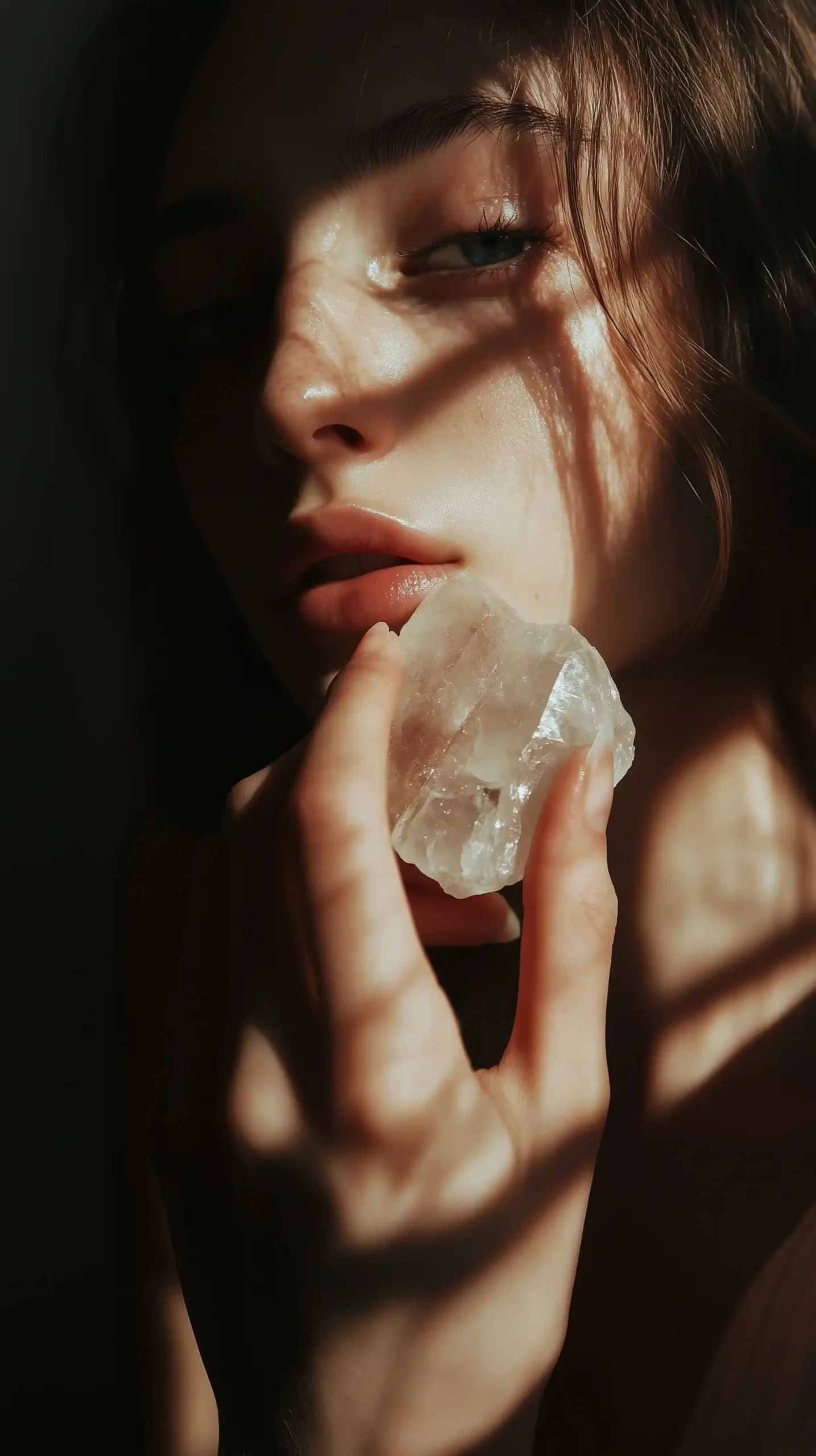 Realistic Portrait of Girl with Crystal Midjourney 提示词生成效果
