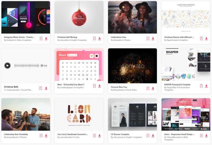 来自envato.com网站的2020年12月份12套免费资源打包