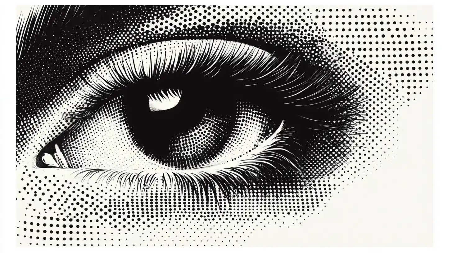 Halftone Eye Closeup Midjourney提示词