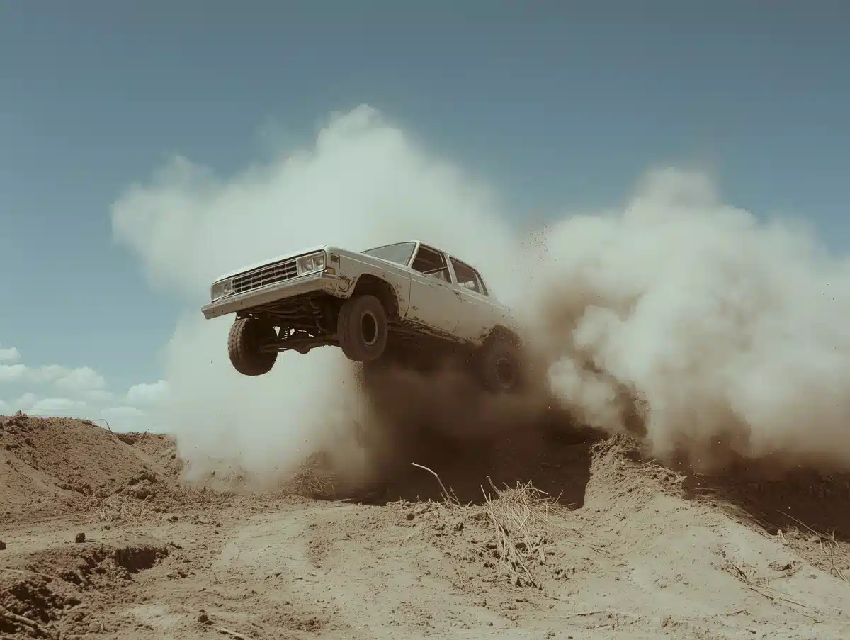 Monster Truck Leap Illustration Midjourney提示词