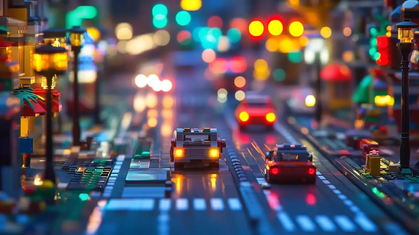 Lego City Traffic Scene Midjourney提示词