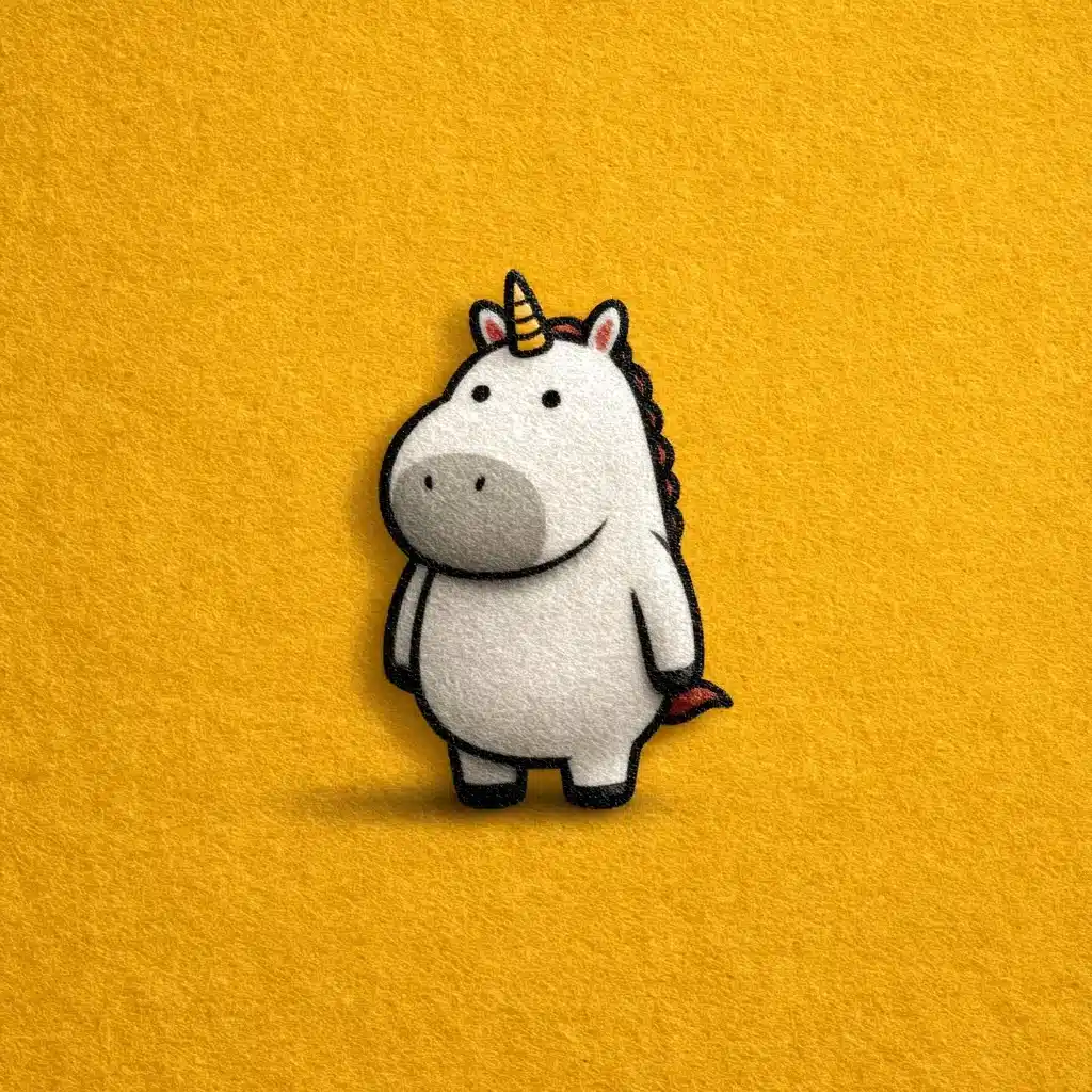 Pixar Unicorn on Yellow Midjourney提示词