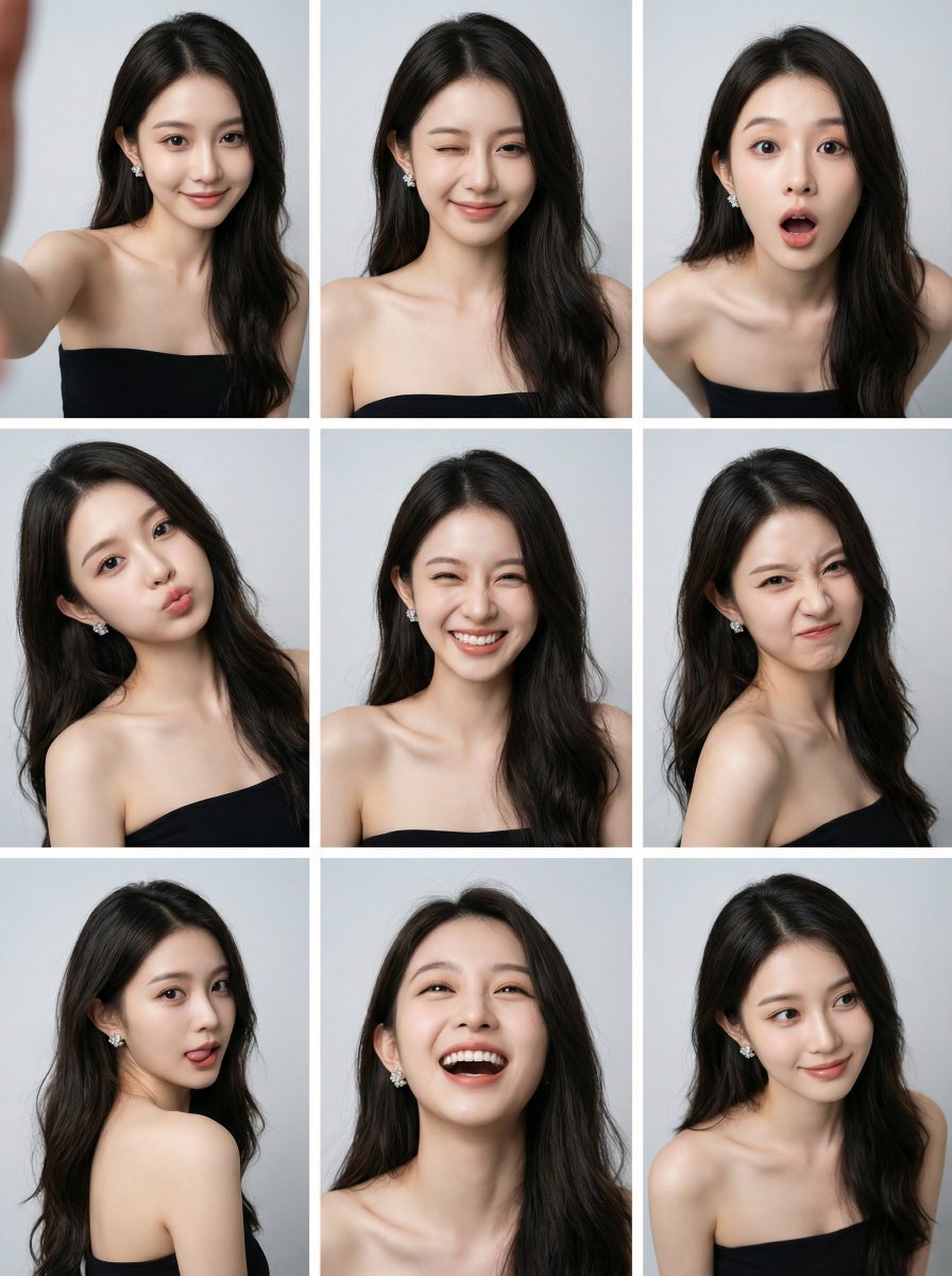 Photorealistic Expressive Portraits: Young Woman, Studio Shoot Nano Banana提示词