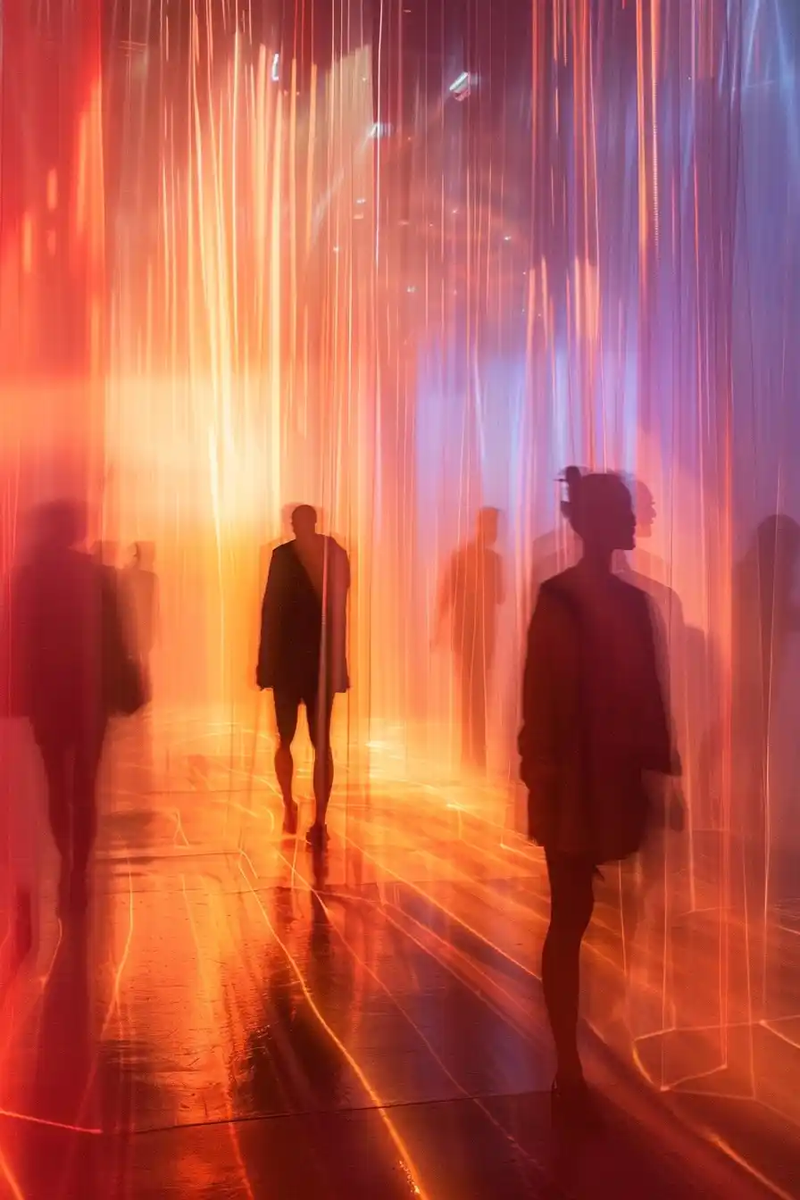 Laser Smoke Curtain Walkway Midjourney提示词