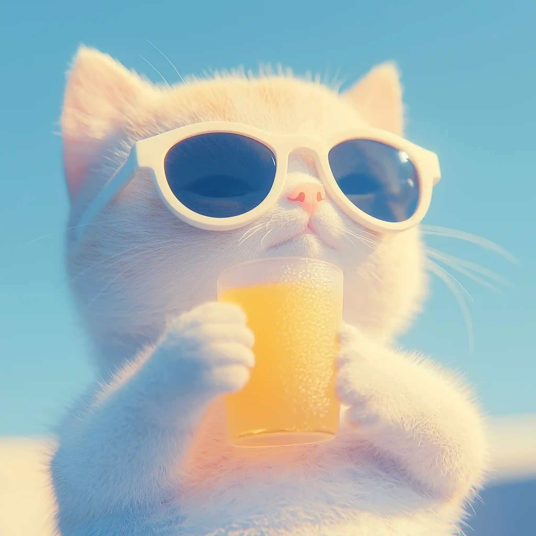 Sunglass Cat Driving Highway Midjourney提示词