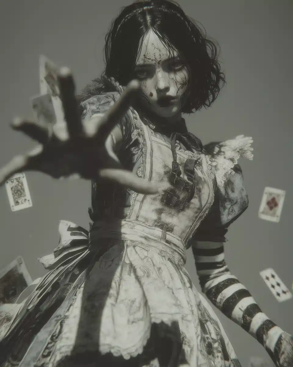 Hyper-Realistic Alice Portrait Midjourney提示词