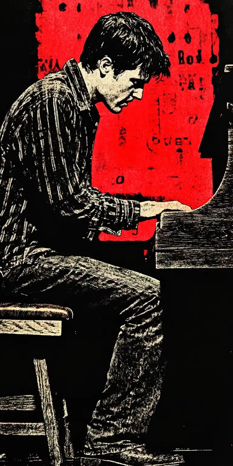 Comic Lofi Pianist Caf Midjourney提示词