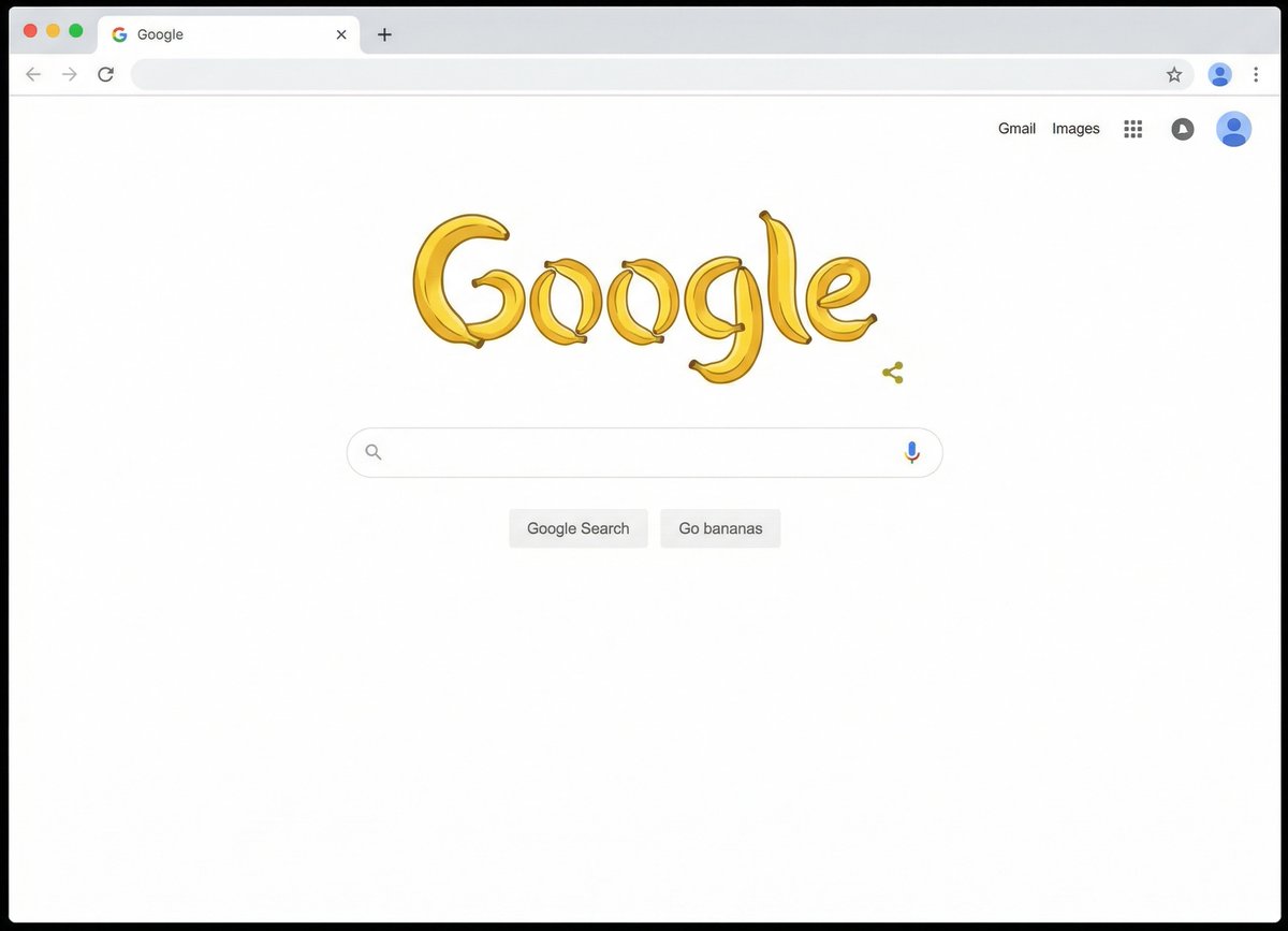 Playful Banana Google Logo Search Page Design Nano Banana提示词