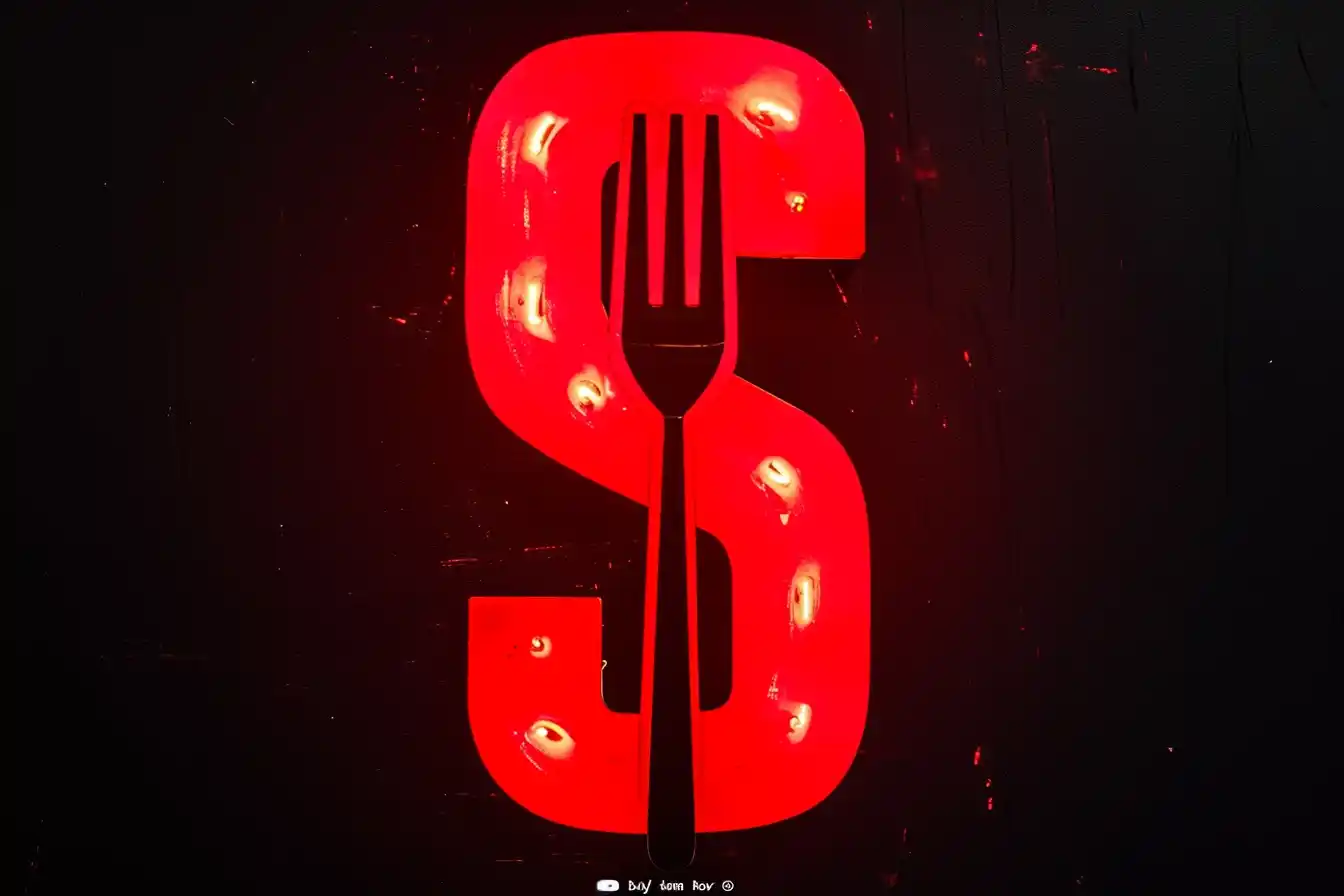 Cyberpunk Fork Logo Midjourney提示词