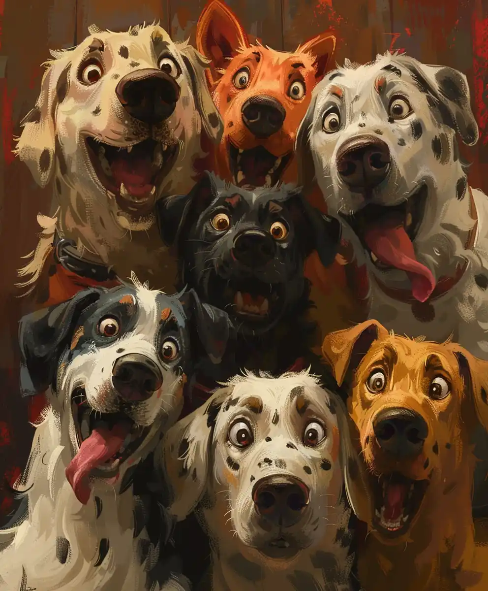 Anthro Dogs in Chaos Midjourney 提示词生成效果