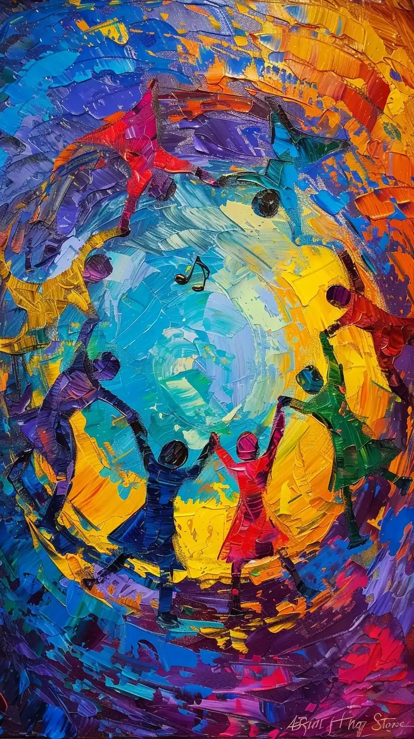 Colorful Unity Circle Midjourney提示词