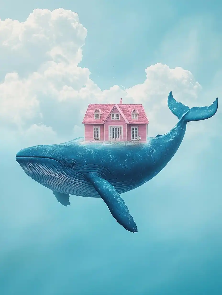 Whale with House Minimalism Midjourney提示词