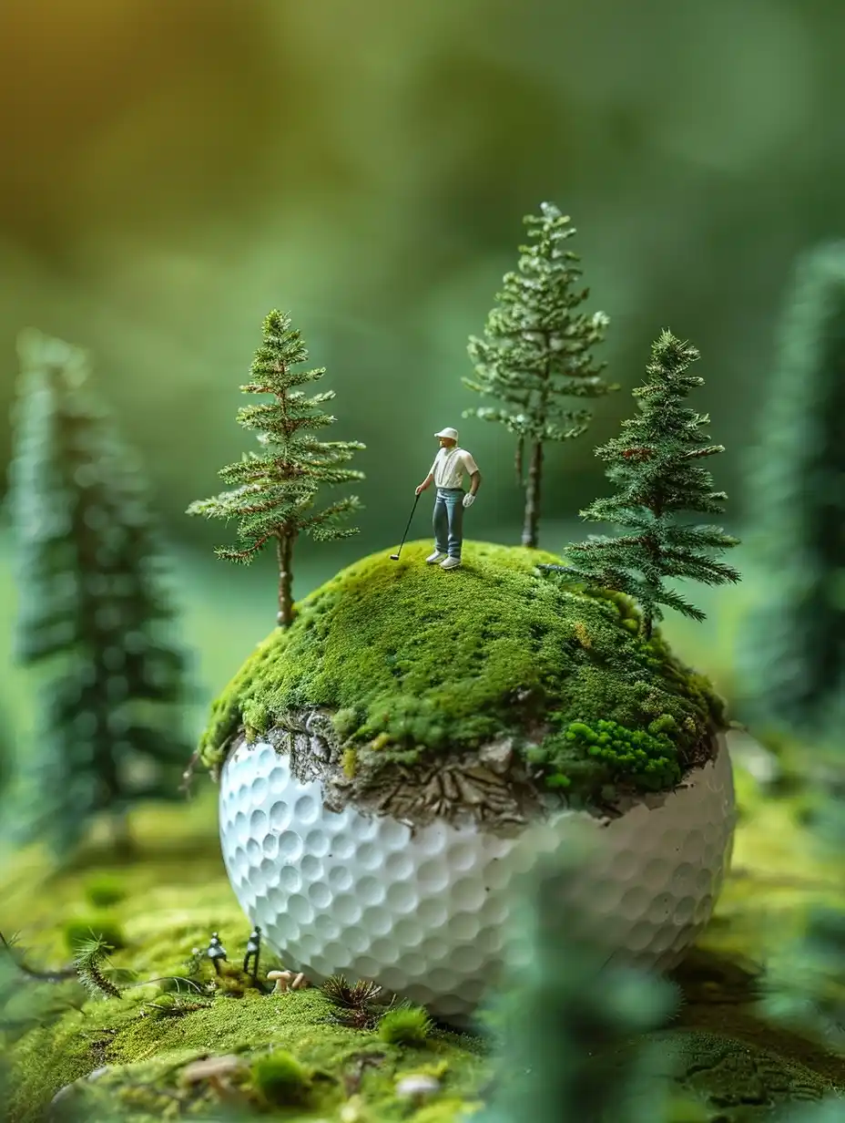 Miniature Golf Scene Midjourney提示词