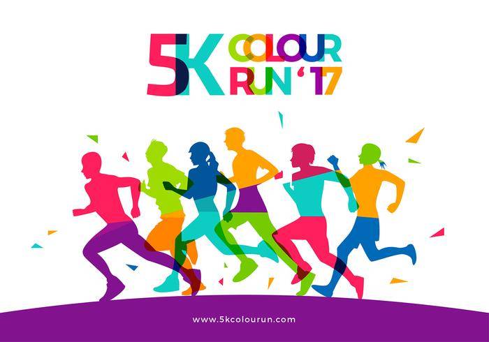5K颜色运行模板免费矢量