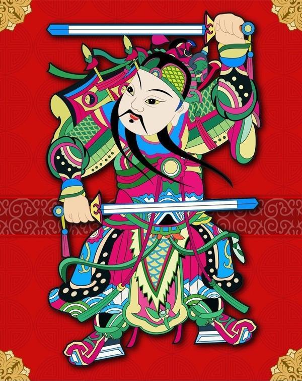 中国年画门神