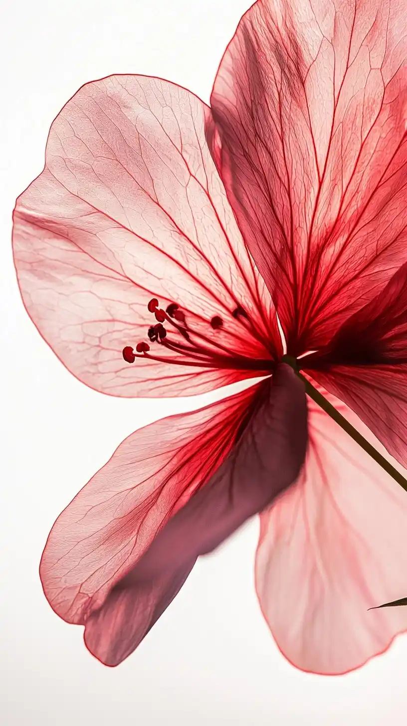 Surreal Geranium on White Midjourney提示词