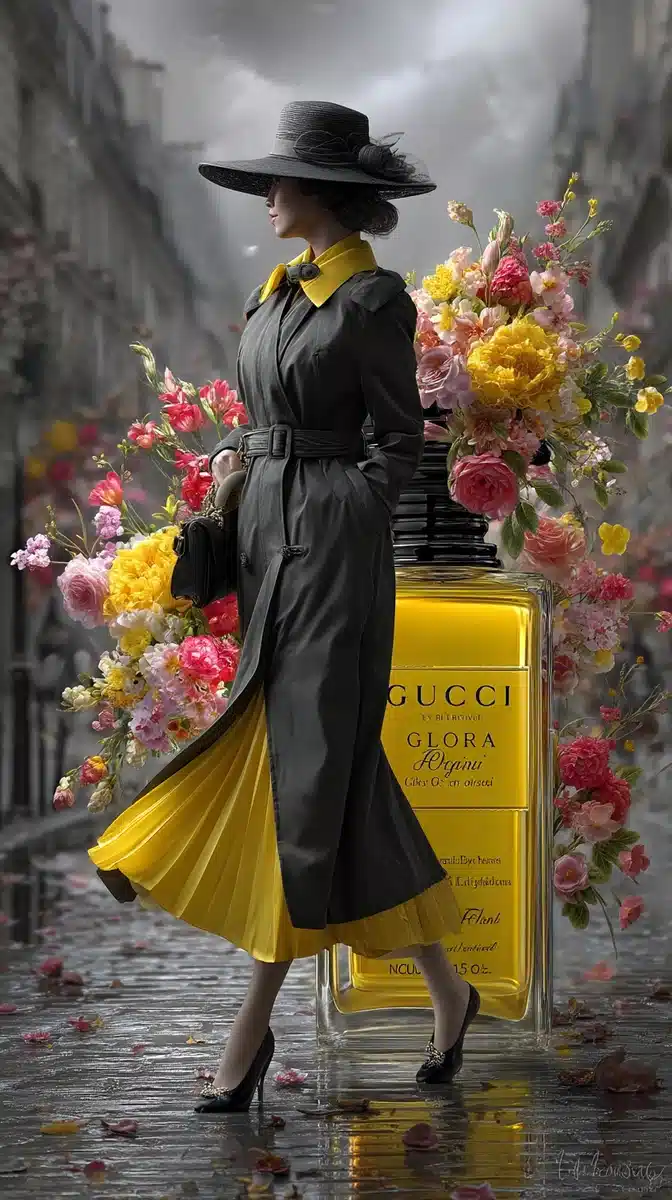 Surreal Fashion Dog Walk Midjourney提示词