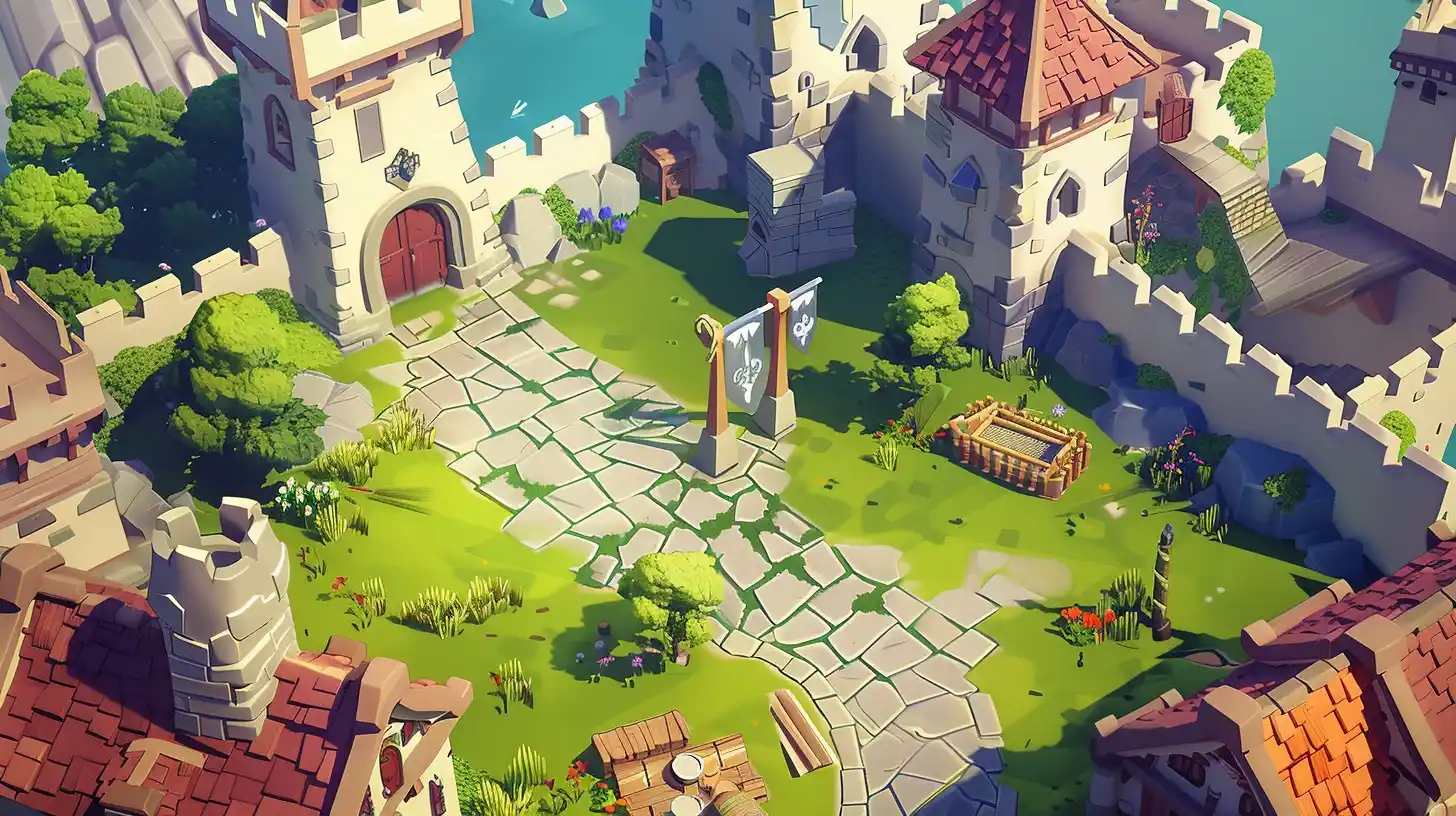 Cartoon RPG Castle Entrance Midjourney 提示词生成效果