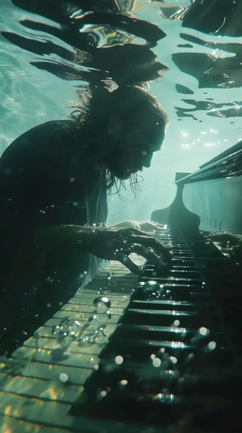 Underwater Piano Performance Midjourney提示词
