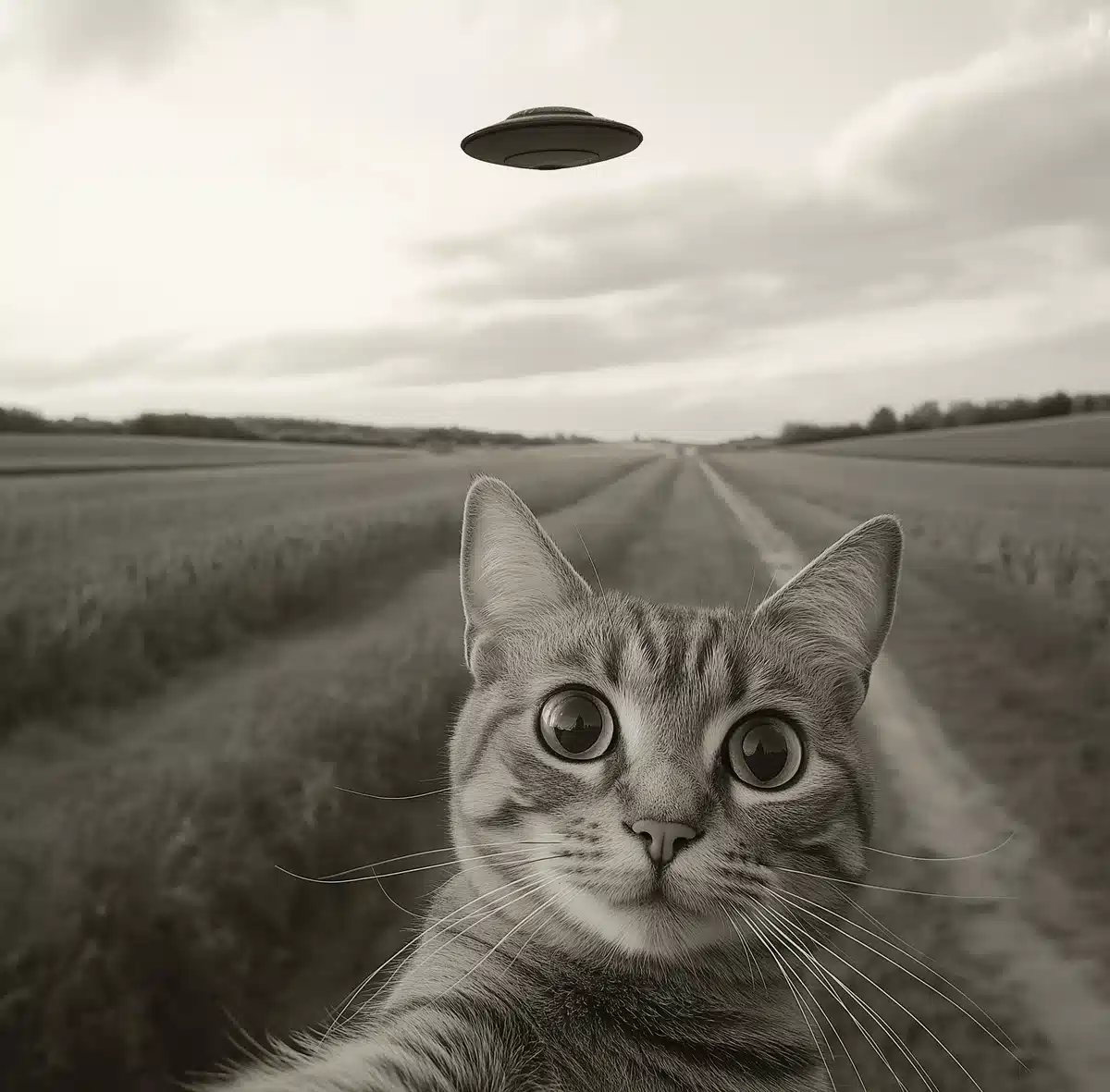 Cat Selfie with Saucer Midjourney提示词