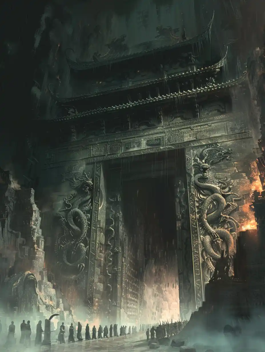 Chinese Hell Gate Detail Midjourney提示词