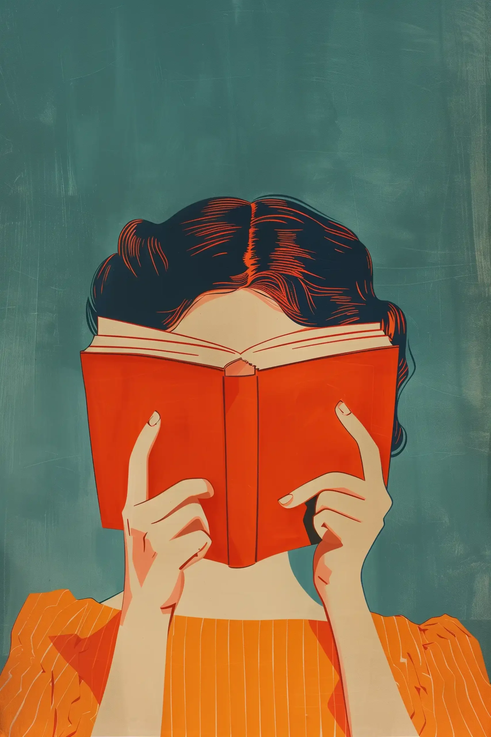 Vintage Book Reader Portrait Midjourney提示词