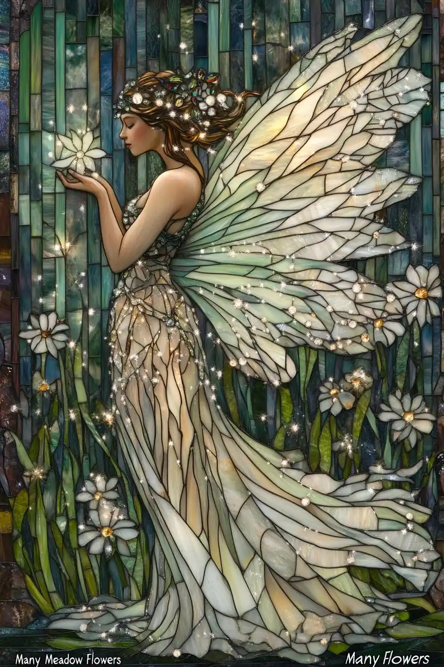 Mosaic Fairy Stained Glass Midjourney提示词