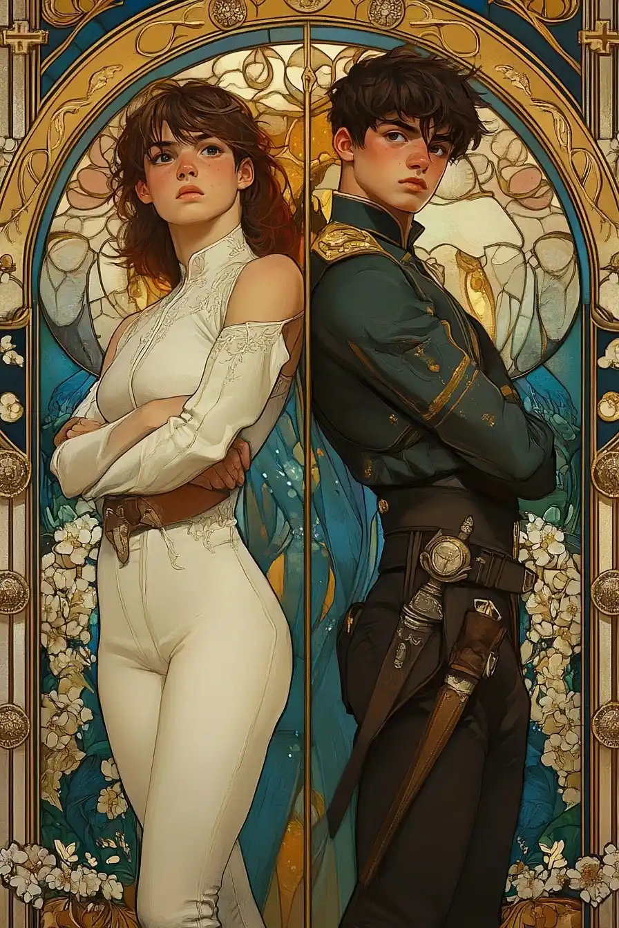 Warriors in Ice Art Nouveau Midjourney提示词