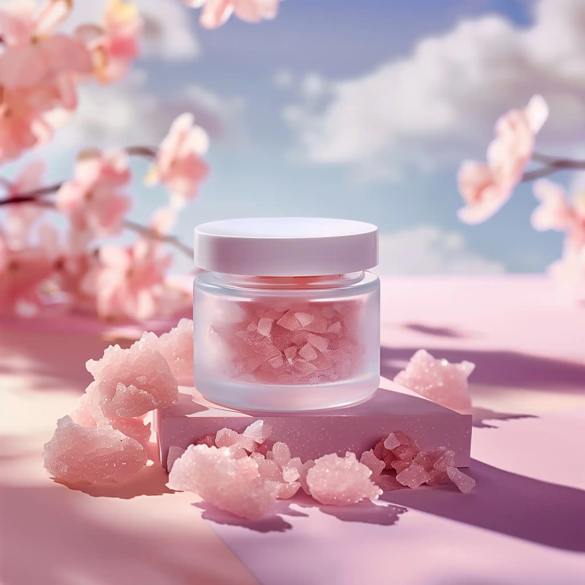 Frosted Jar with Pink Clay Midjourney提示词