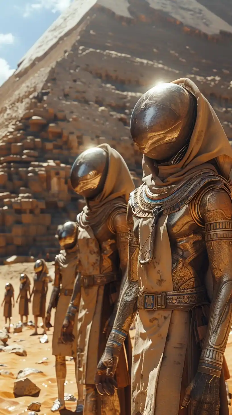 Alien Builders Photorealistic Pyramid Midjourney提示词