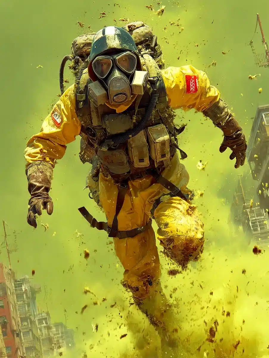 Hazmat Runner in Apocalypse Midjourney提示词