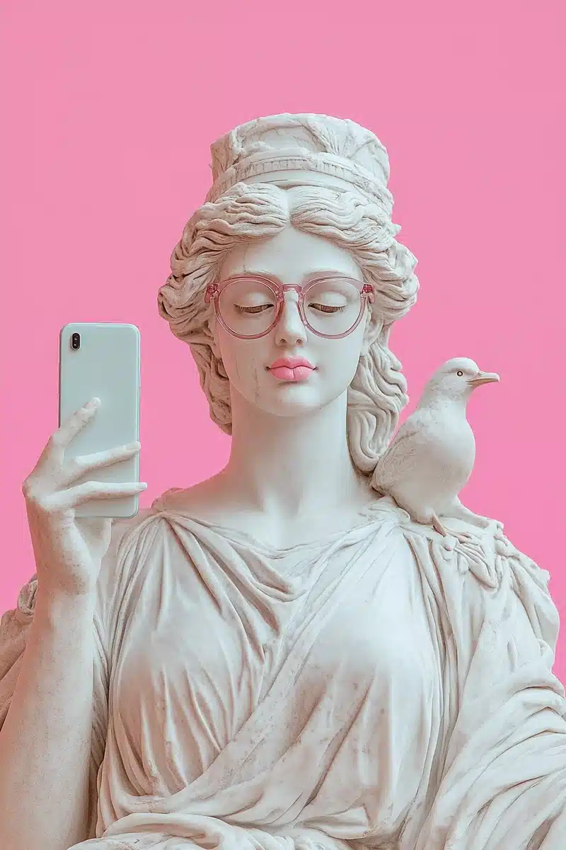 Hera Statue with Phone Midjourney提示词