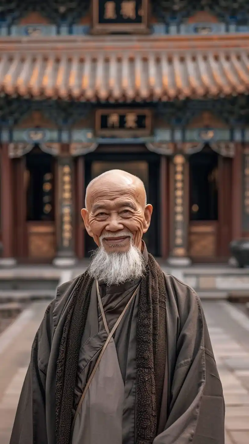 Chinese Monk Temple Portrait Midjourney提示词