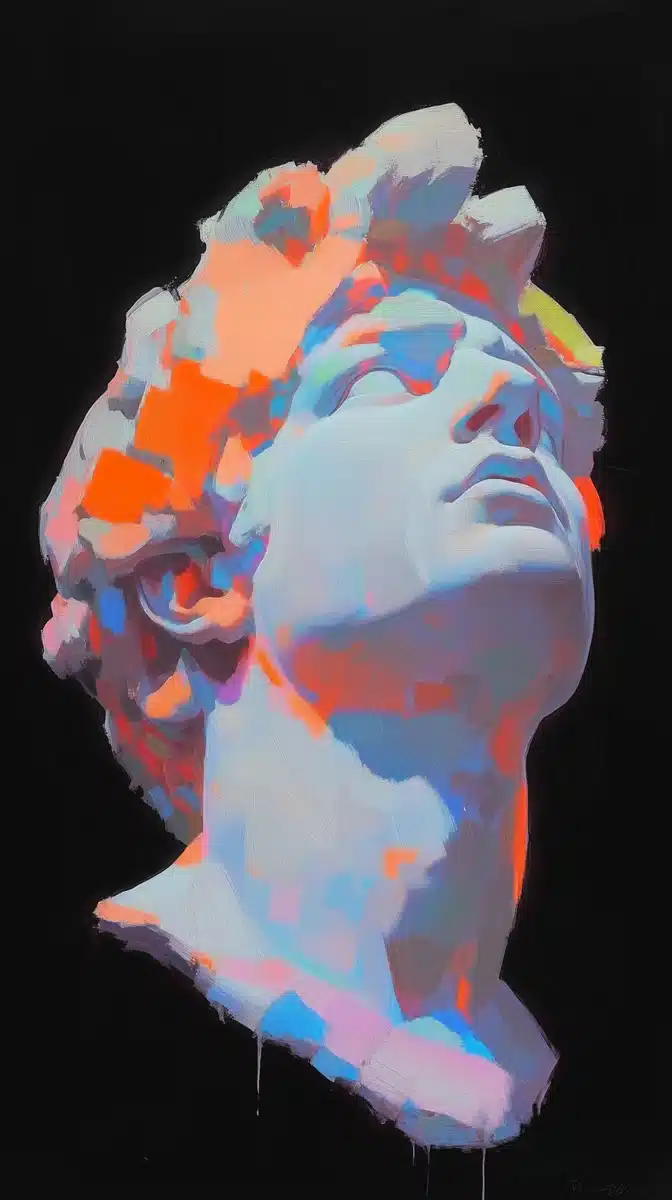 Minimalist Greek Sculpture Portrait Midjourney提示词