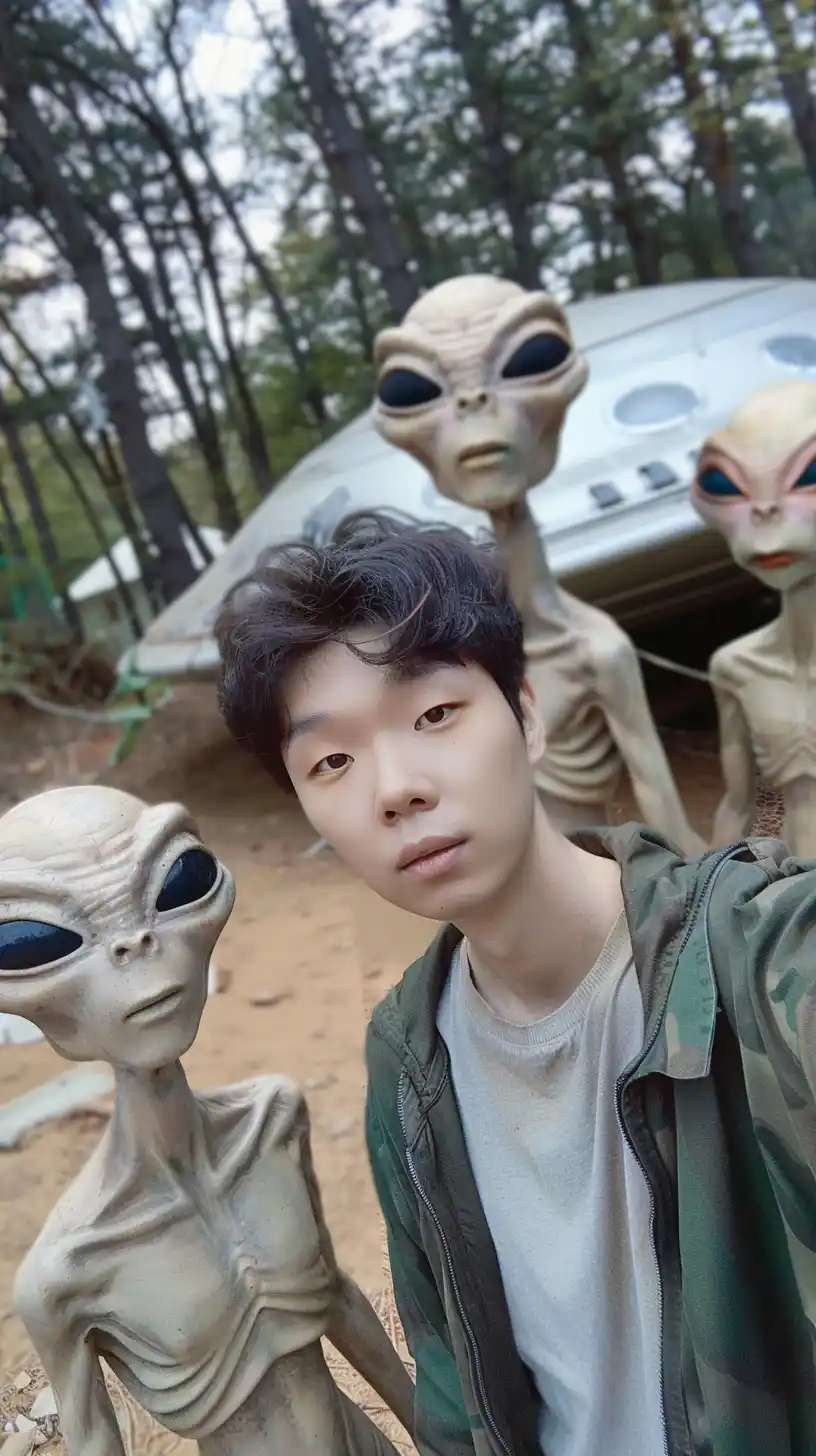 Alien Selfie with Korean Midjourney提示词